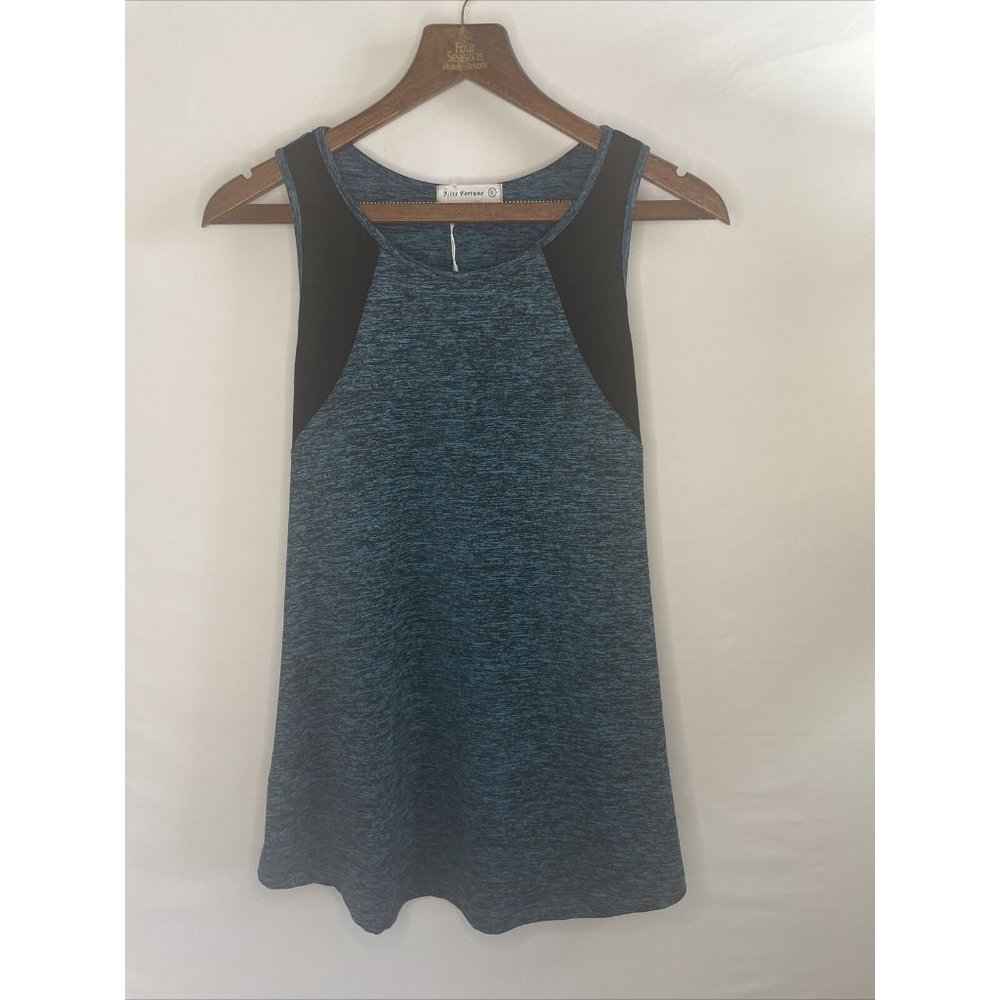 womens Miss Fortune athletic top active wear size XL blue & black sleeveless Top